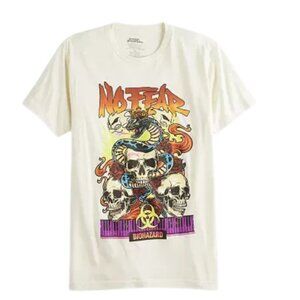 Men's No Fear Skulls, Snakes & Flames Size L & XXL Oversized Graphic Tee